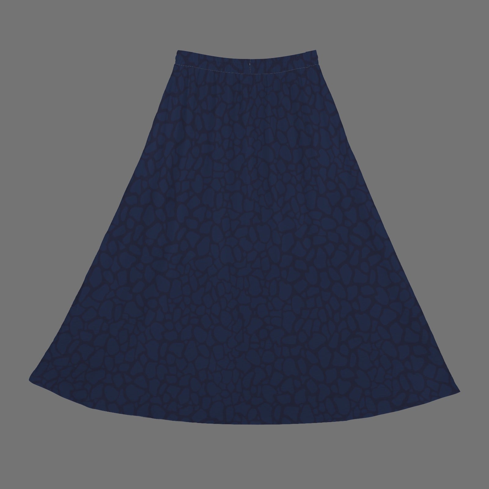 Drawstring Pocket Maxi Skirt Dark Blue Petal Print