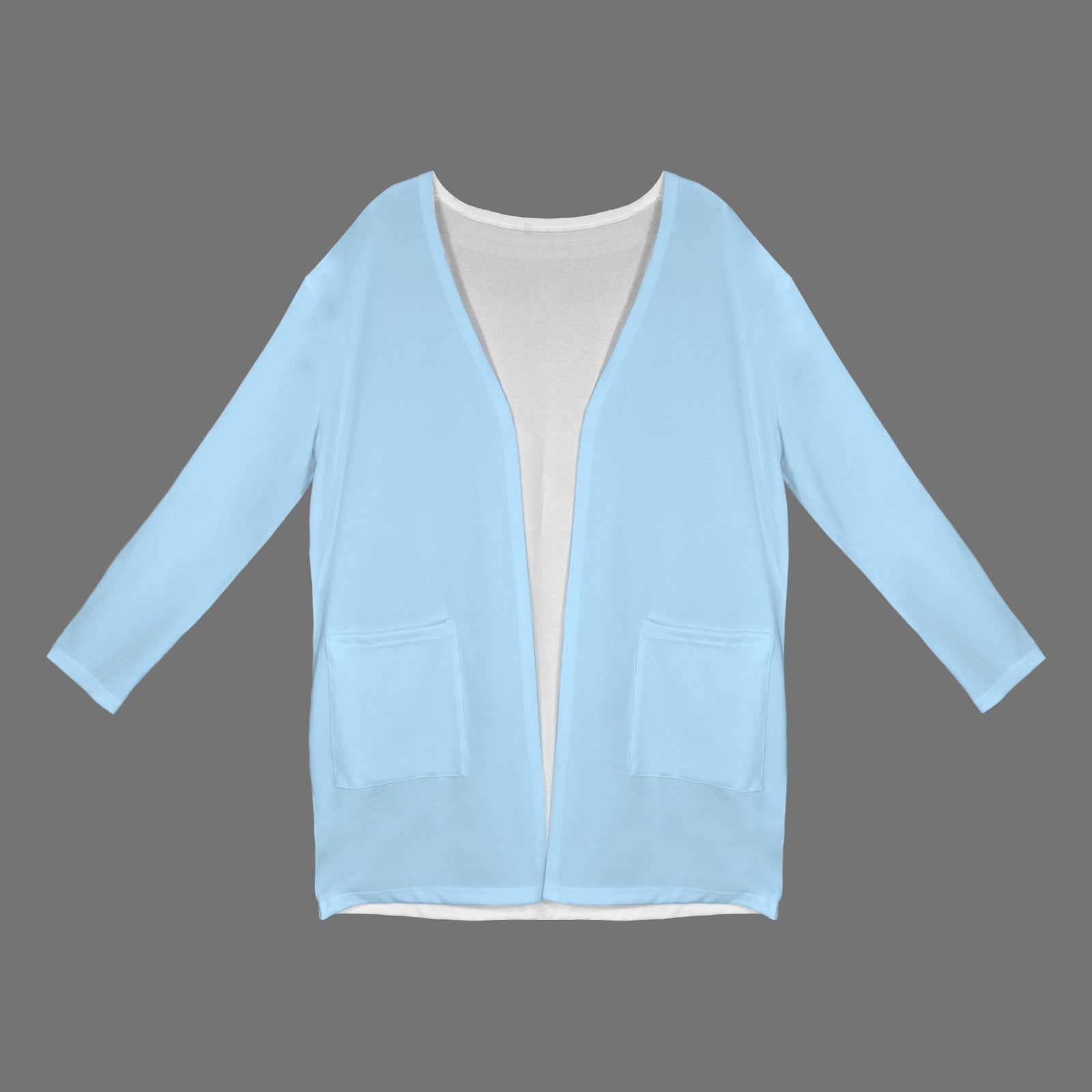 Long Sleeve Pocket Cardigan Light Blue