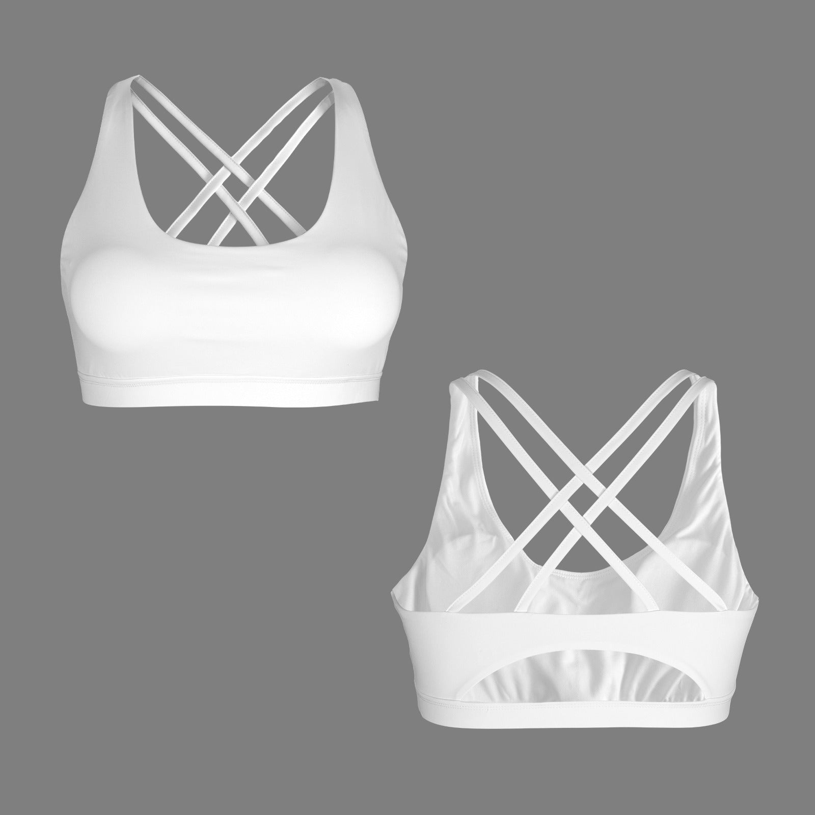 Crisscross Back Sports Bra White