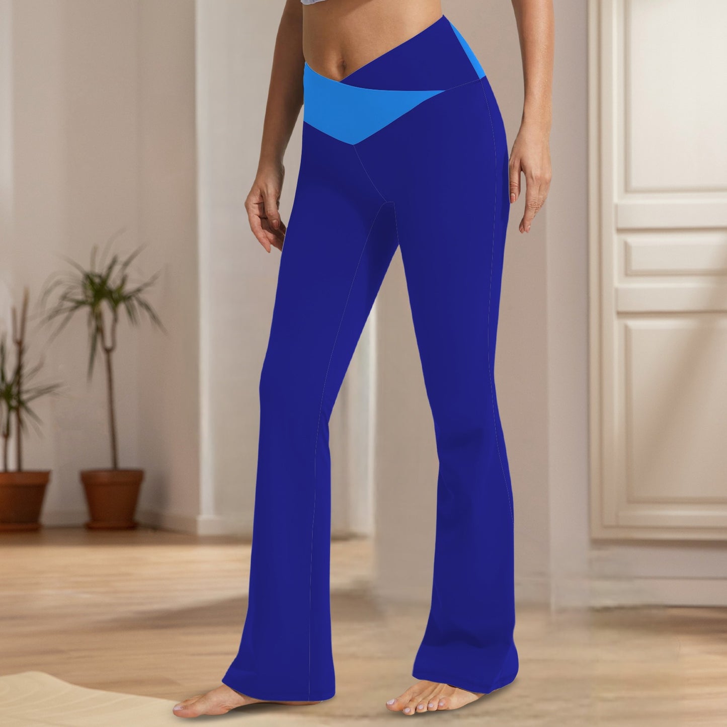 High Waist Control Top Flare Leggings Blues