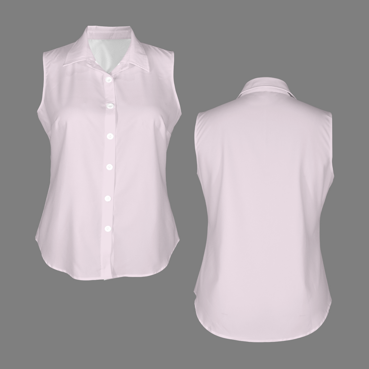 Pale Lavender Button Front Sleeveless Shirt