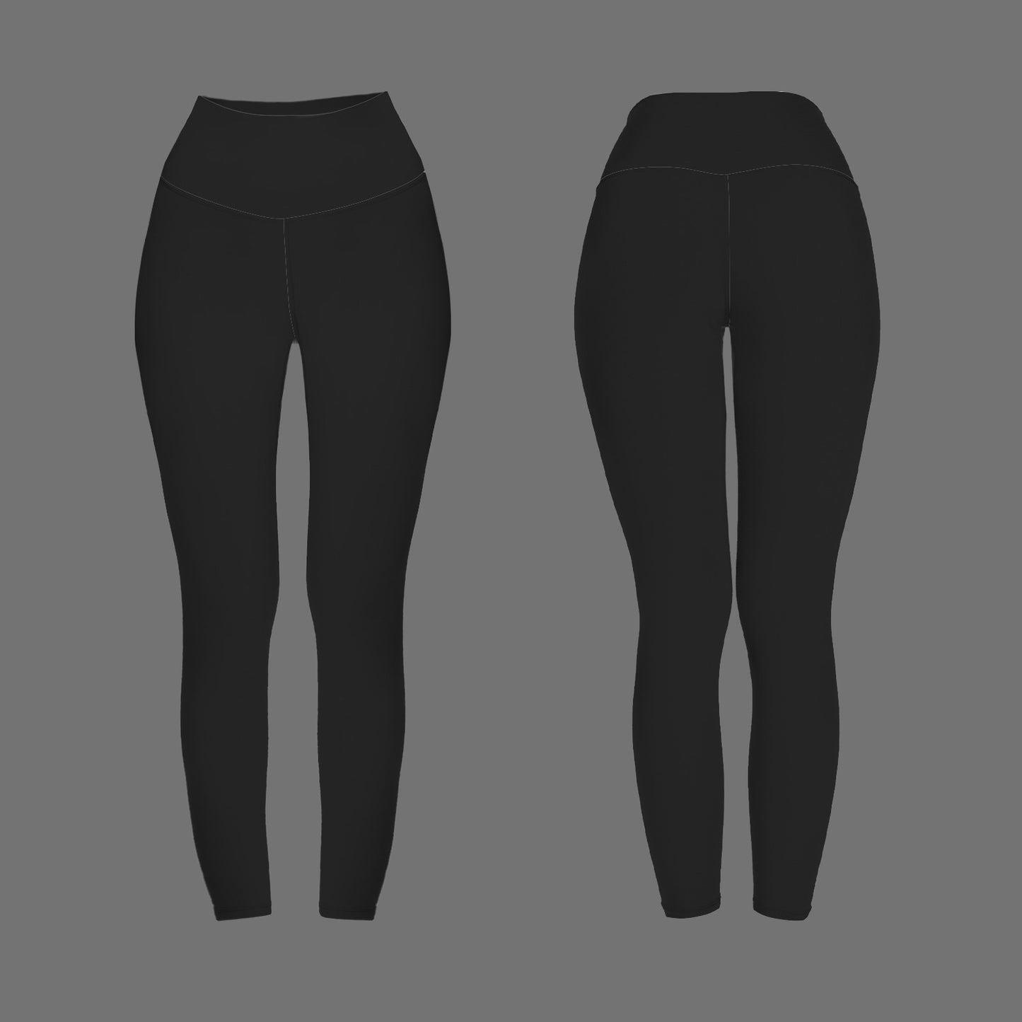 High Waist Control Top Yoga Leggings Black