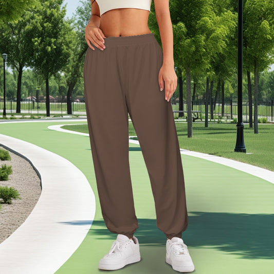 Warm Brown High Waist Pocket Sweatpants