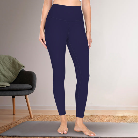 High Waist Control Top Yoga Leggings Night Blue