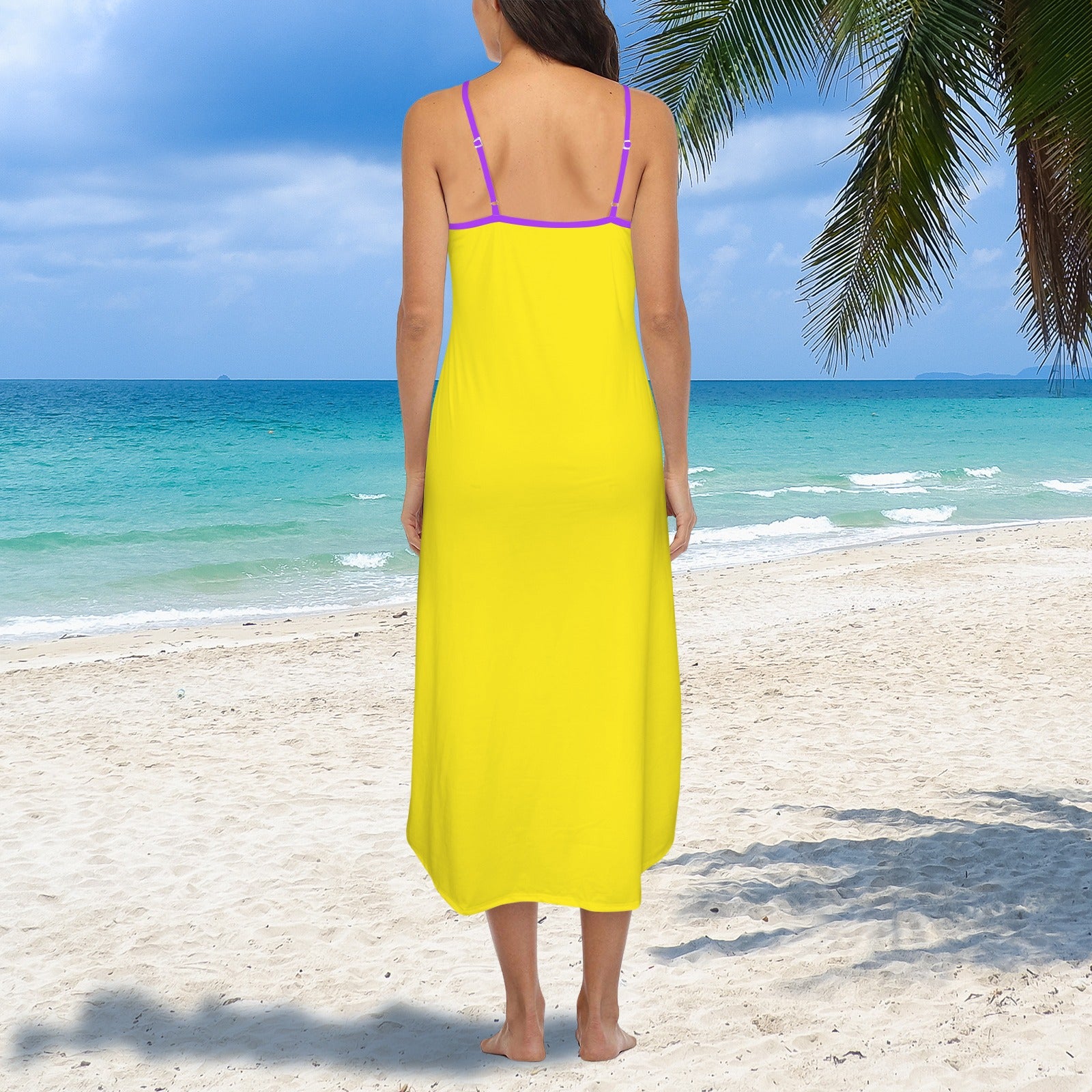 Yellow Purple Cami Maxi Dress