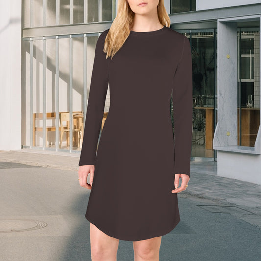 Casual Long Sleeve Dress Espresso