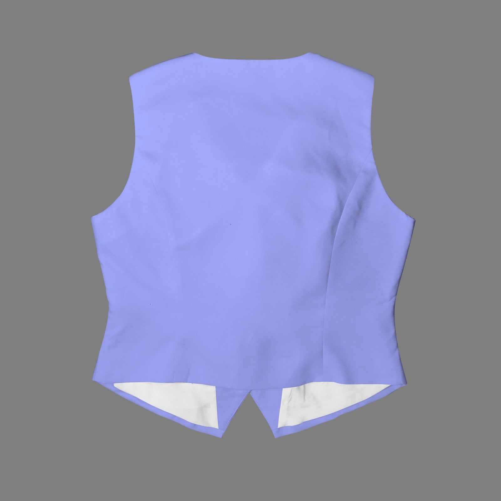 V-Neck Sleeveless Button Pocket Vest Periwinkle