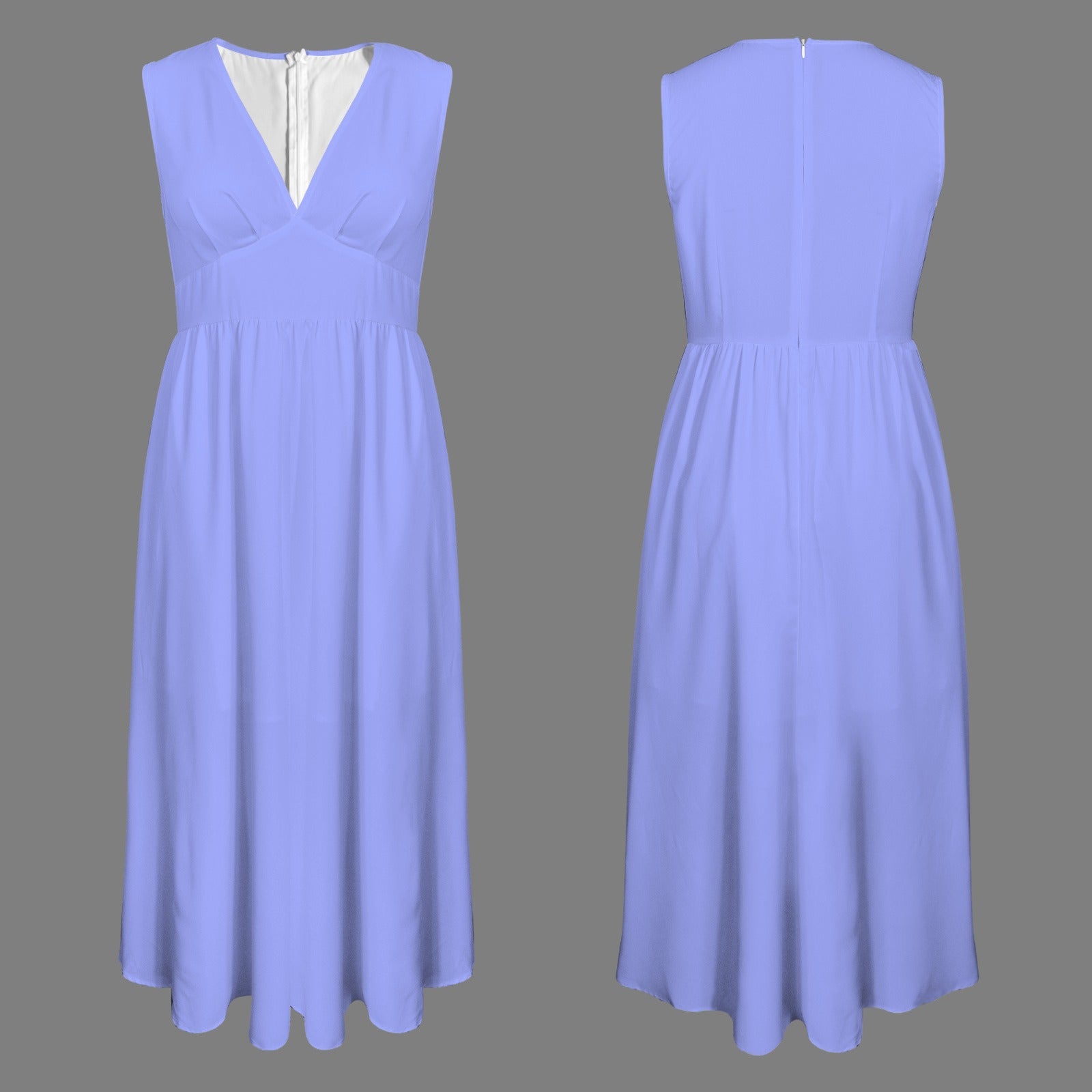 Deep V-Neck Sleeveless High Waist Maxi Dress Periwinkle