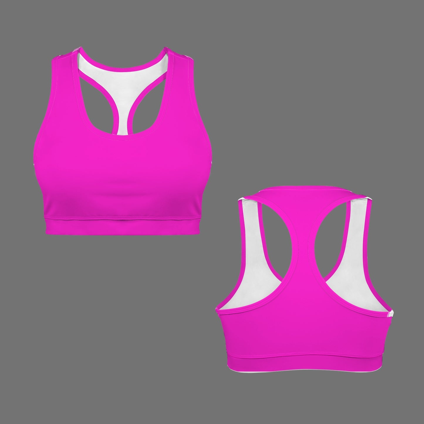 Racerback Sports Bra Fuchsia