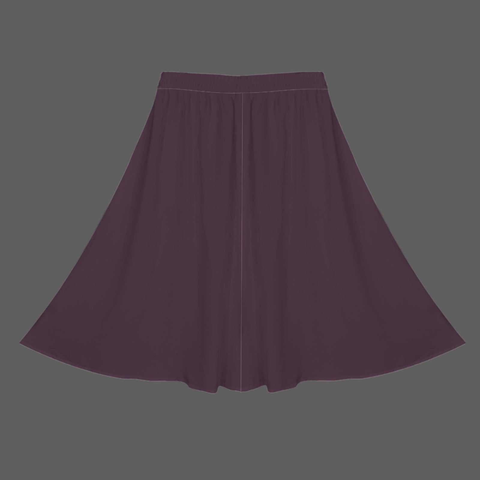 Black Plum Elastic Waist Pocket Full Skirt