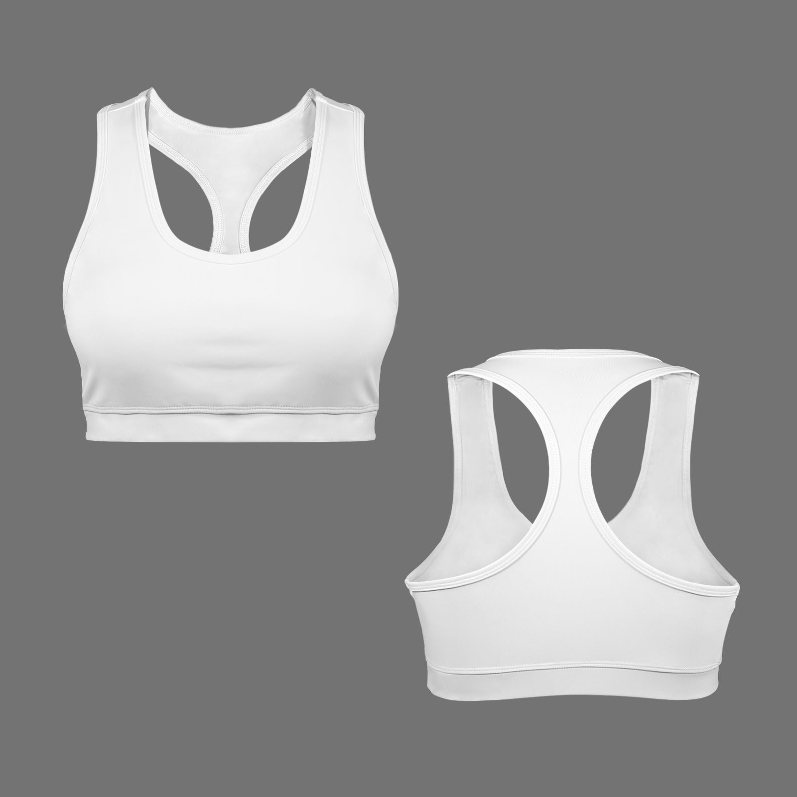 Racerback Sports Bra White