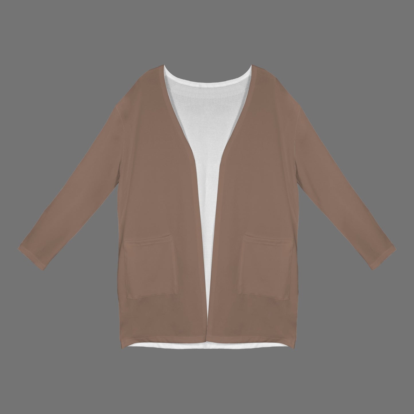 Long Sleeve Pocket Cardigan Beige Brown