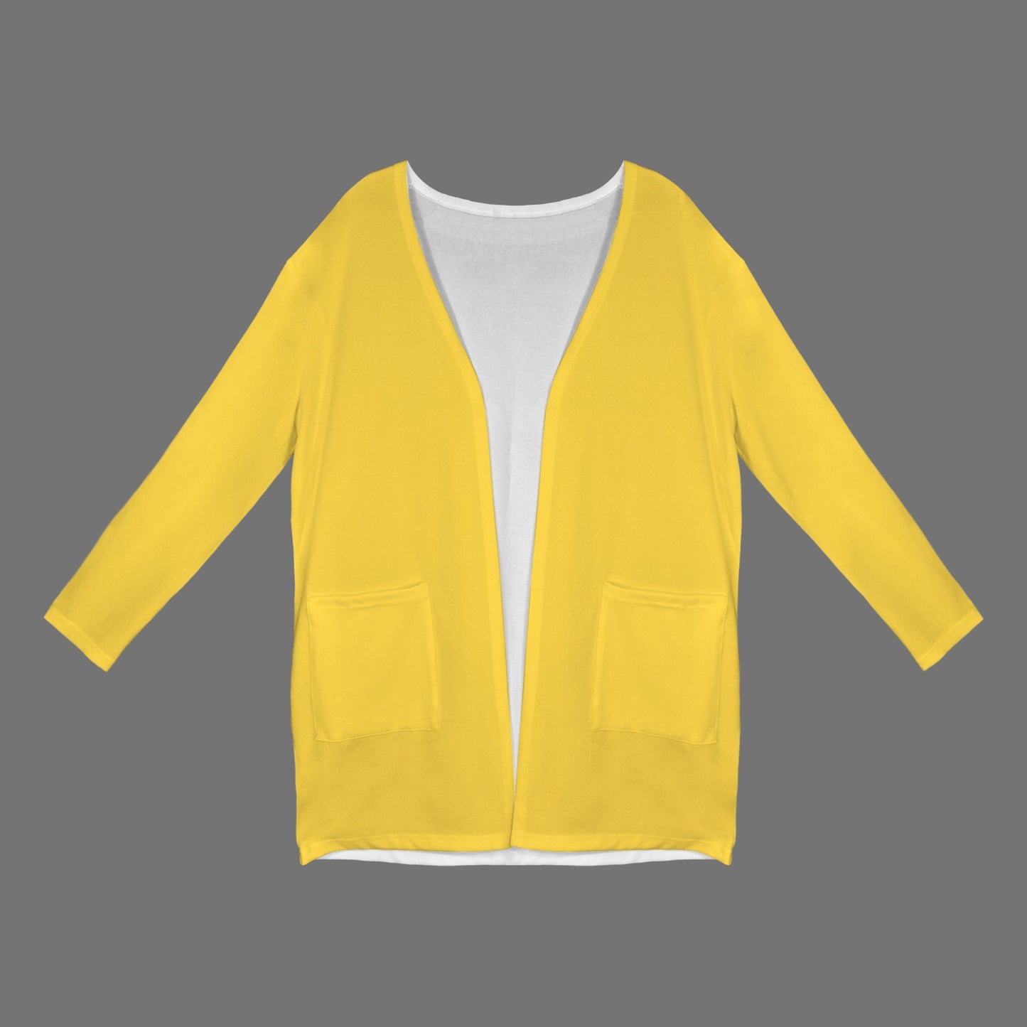 Long Sleeve Pocket Cardigan Yellow