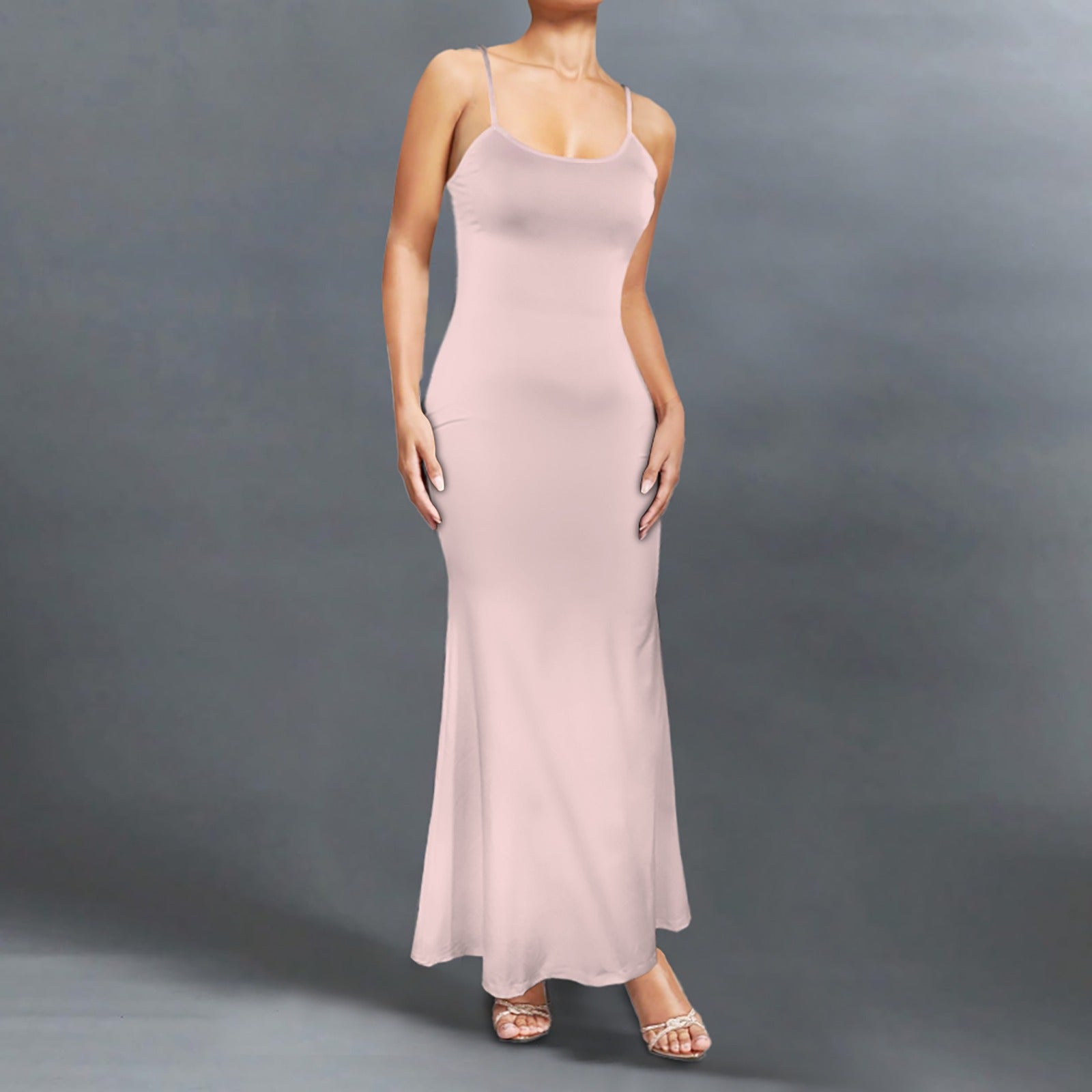 Casual Lounge Slip Maxi Dress Ballet Pink