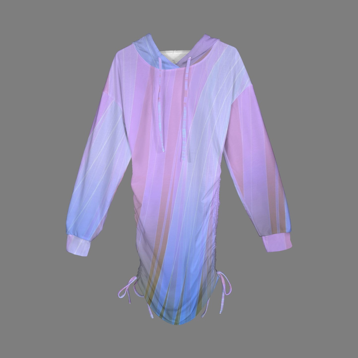 Glow Gradient Hoodie Drawstring Sweatshirt Dress