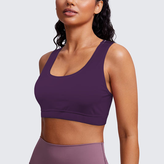 Racerback Sports Bra Purple Flower