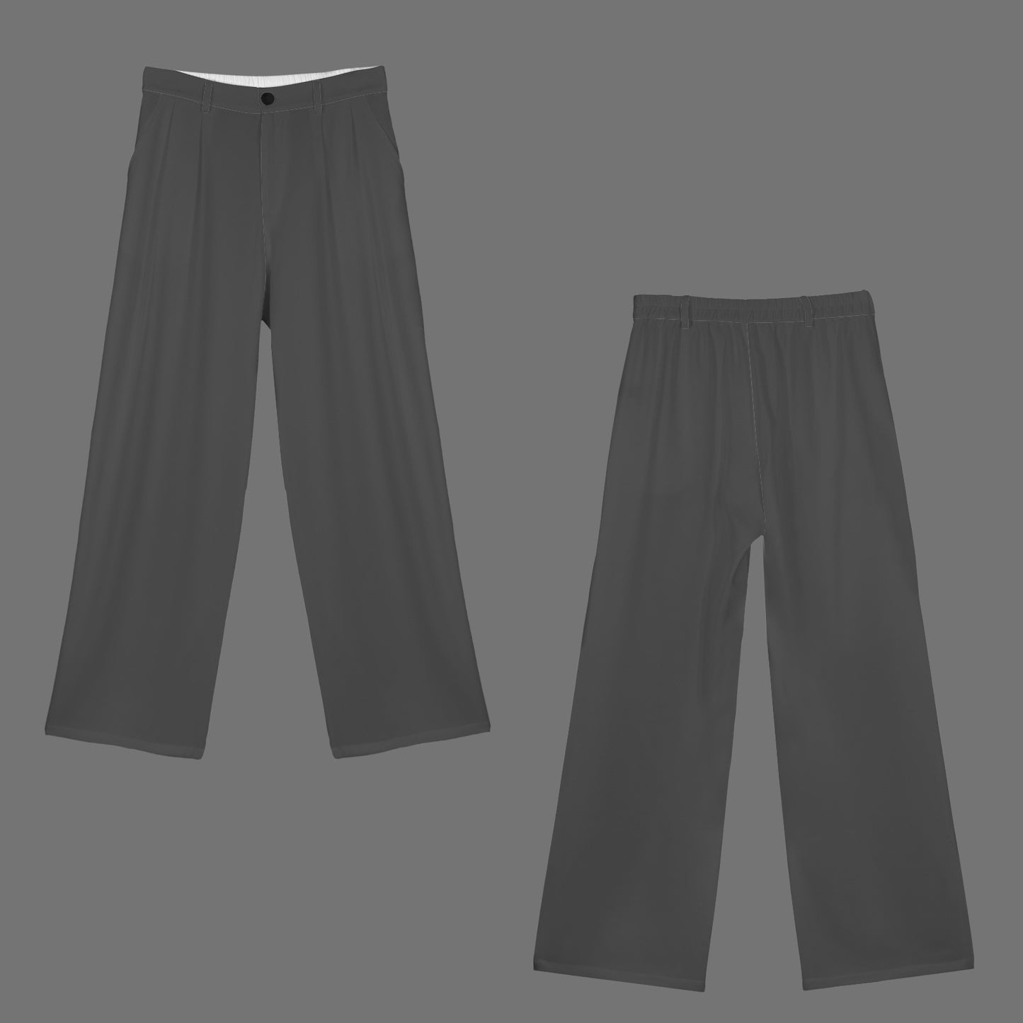 High Waist Long Straight Wide Leg Pants Dark Grey