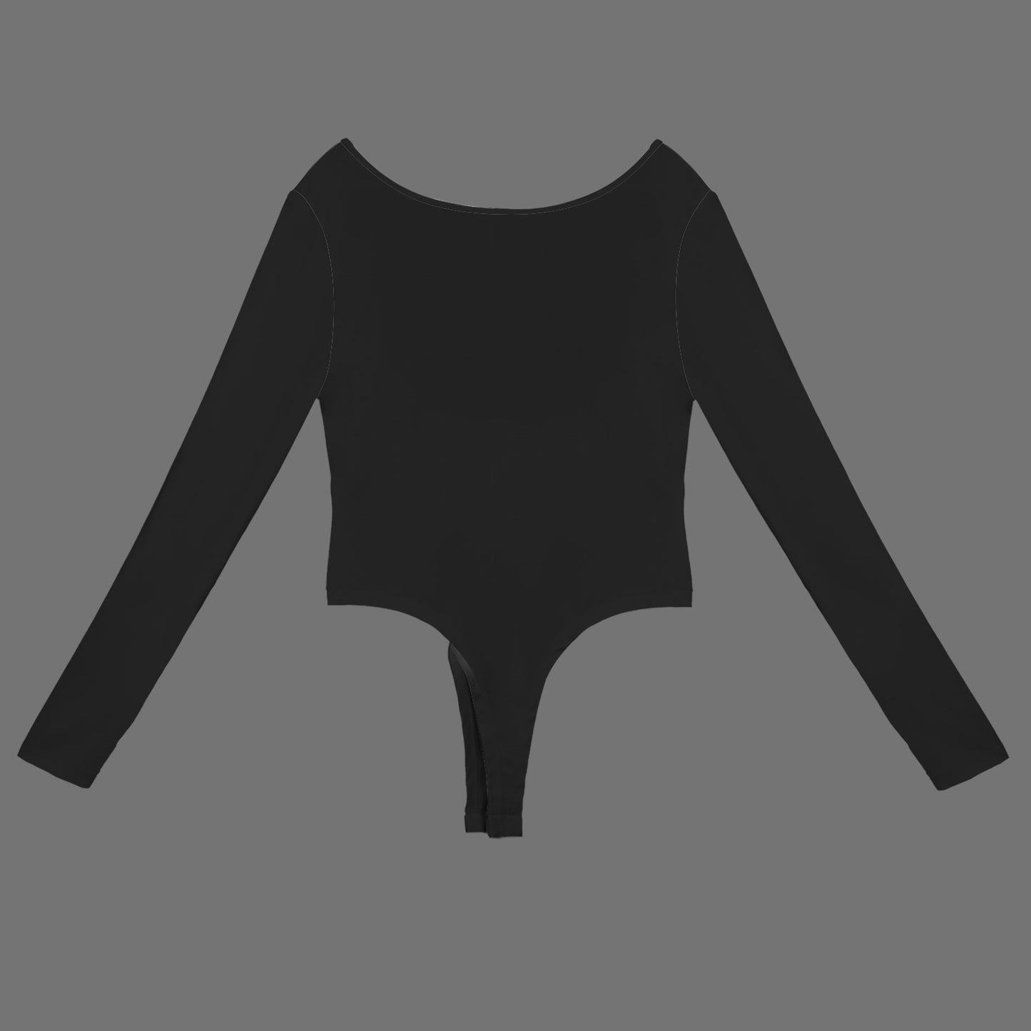 Backless Long Sleeve Bodysuit Black