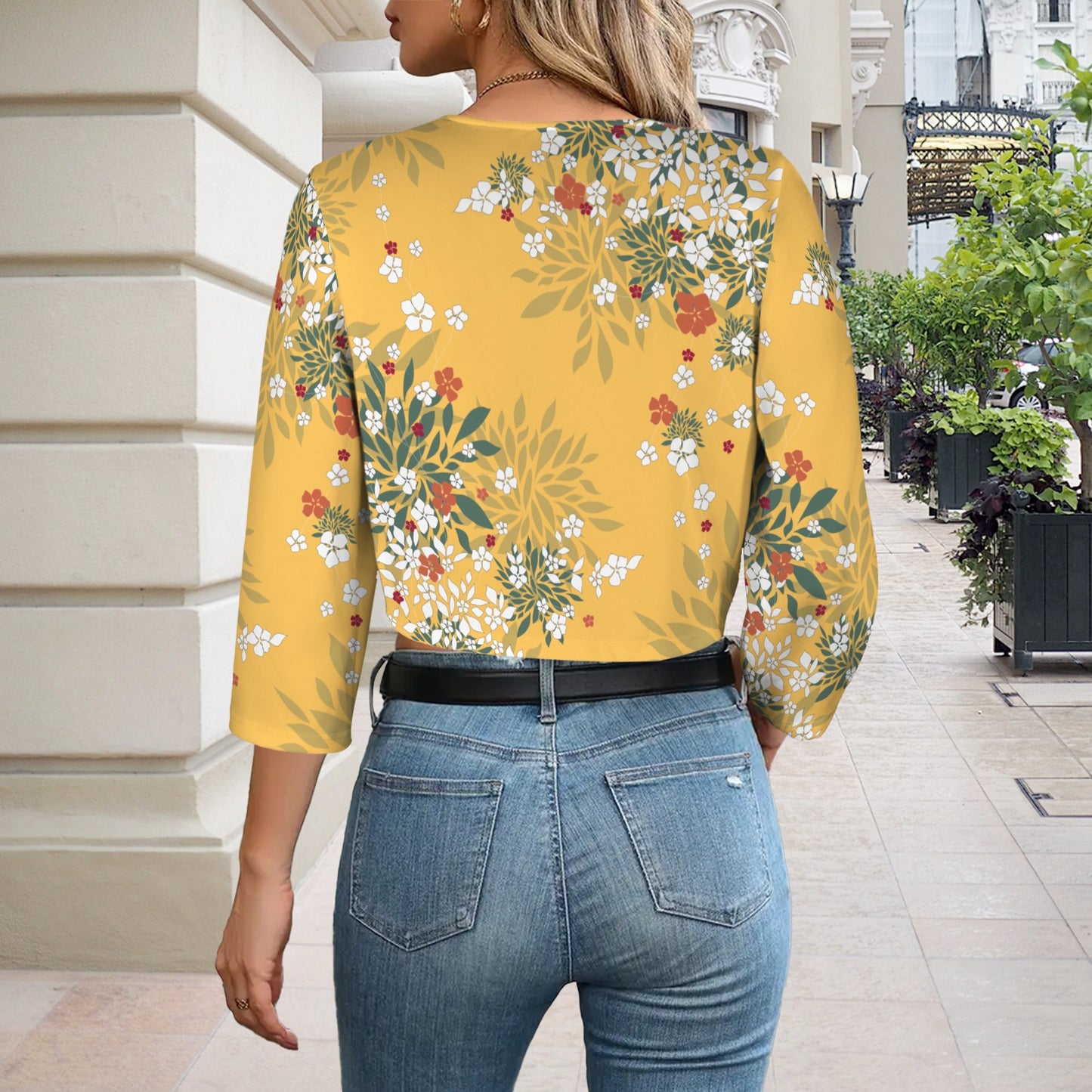 Blossom Gold Open Front Short Blazer