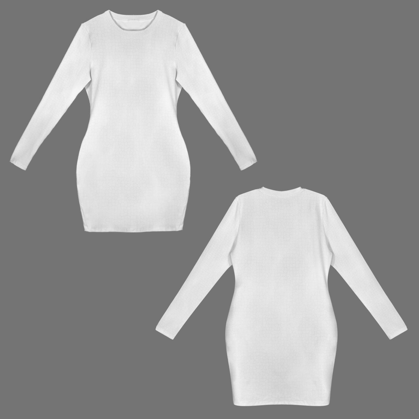 Crew Neck Long Sleeve Bodycon Dress Cloud Crackle