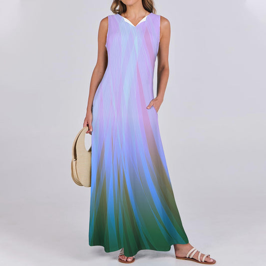 Glow Gradient Long Sleeveless Dress