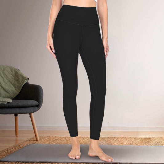 High Waist Control Top Yoga Leggings Black