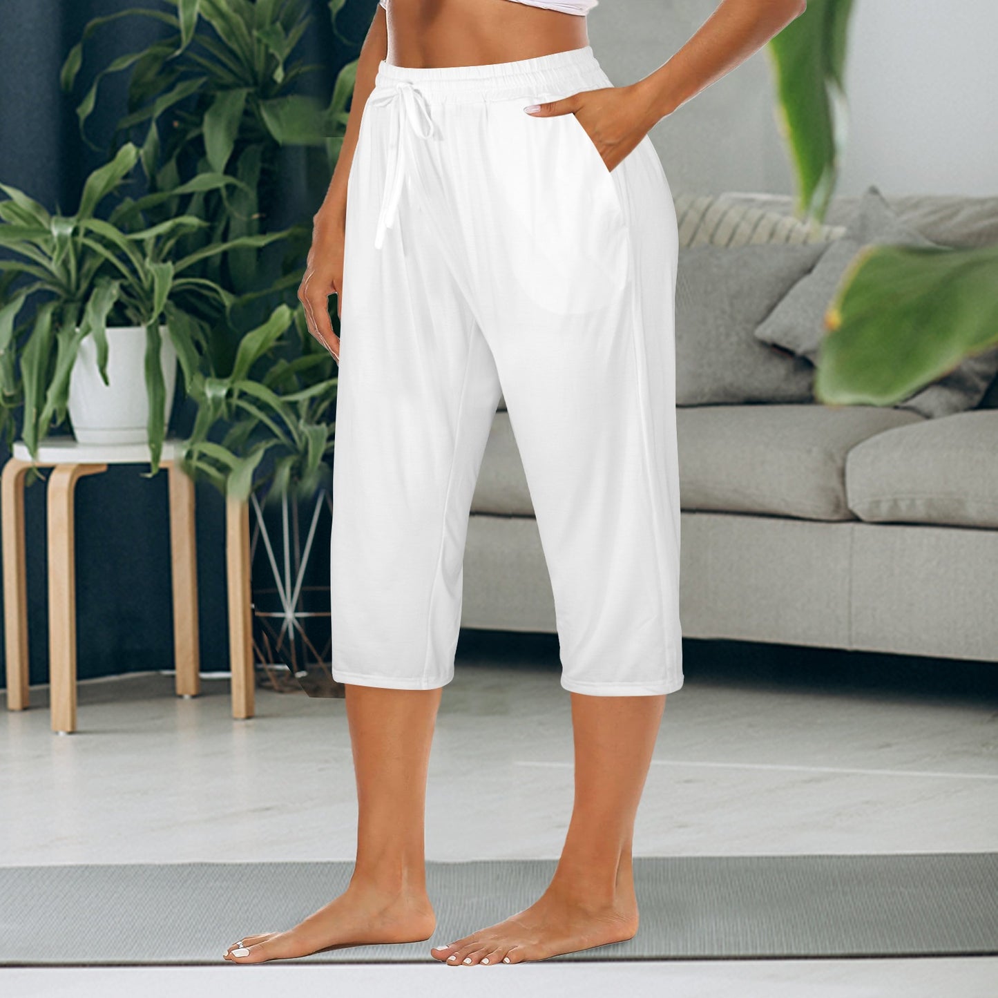 White Pocket Capris