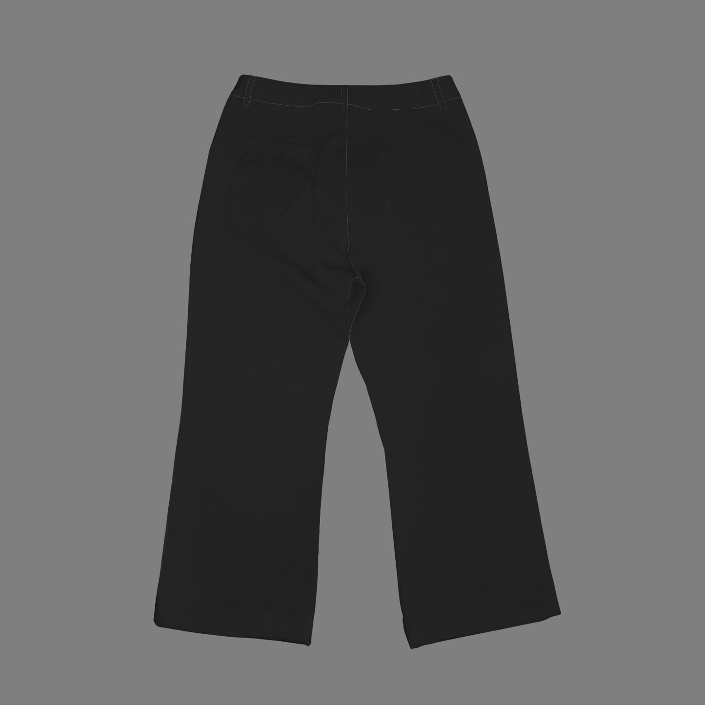 High Waist Pocket Flared Cropped Pants Black