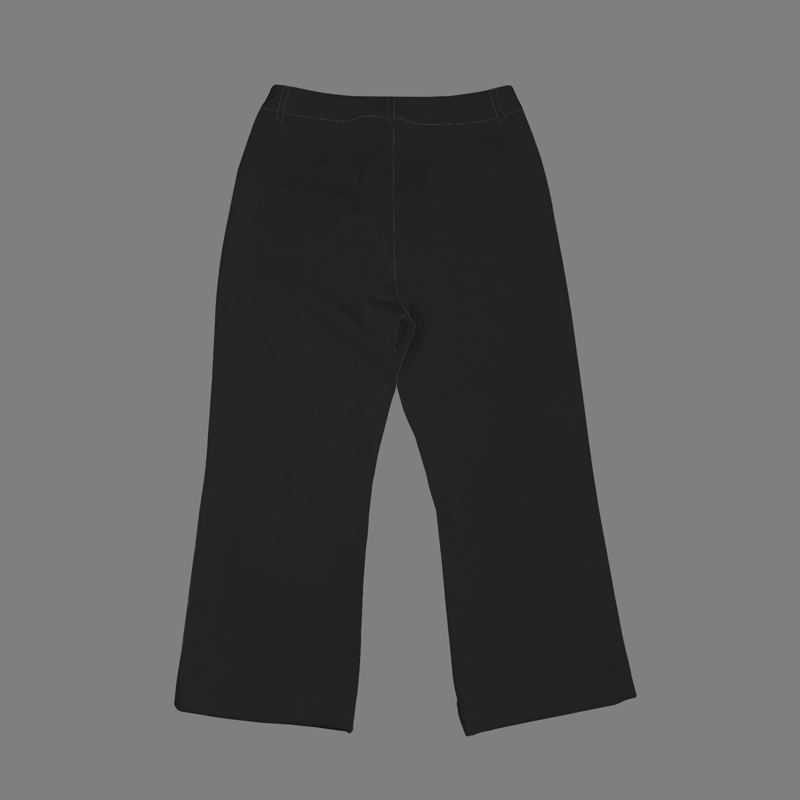 High Waist Pocket Flared Cropped Pants Black