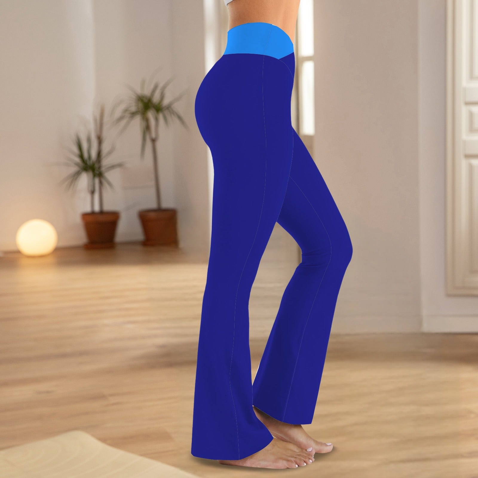 High Waist Control Top Flare Leggings Blues