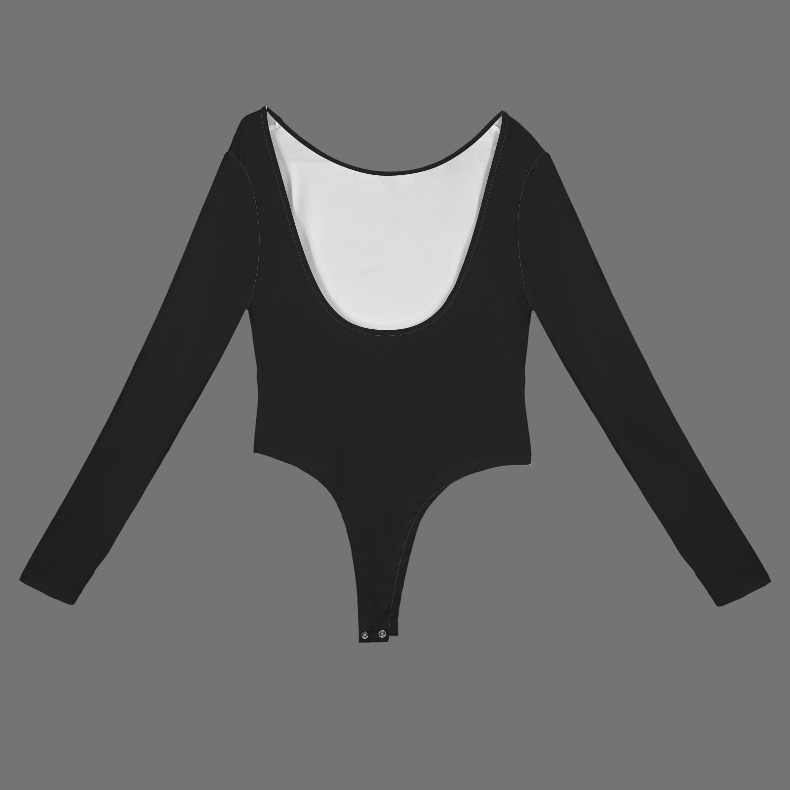 Backless Long Sleeve Bodysuit Black