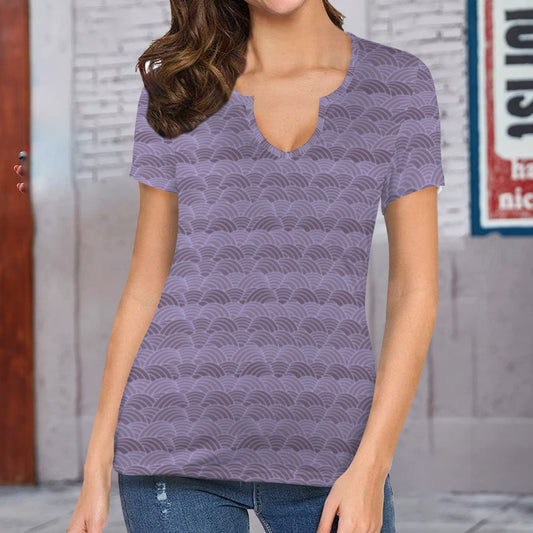 Light Plum Scallop Print Tee