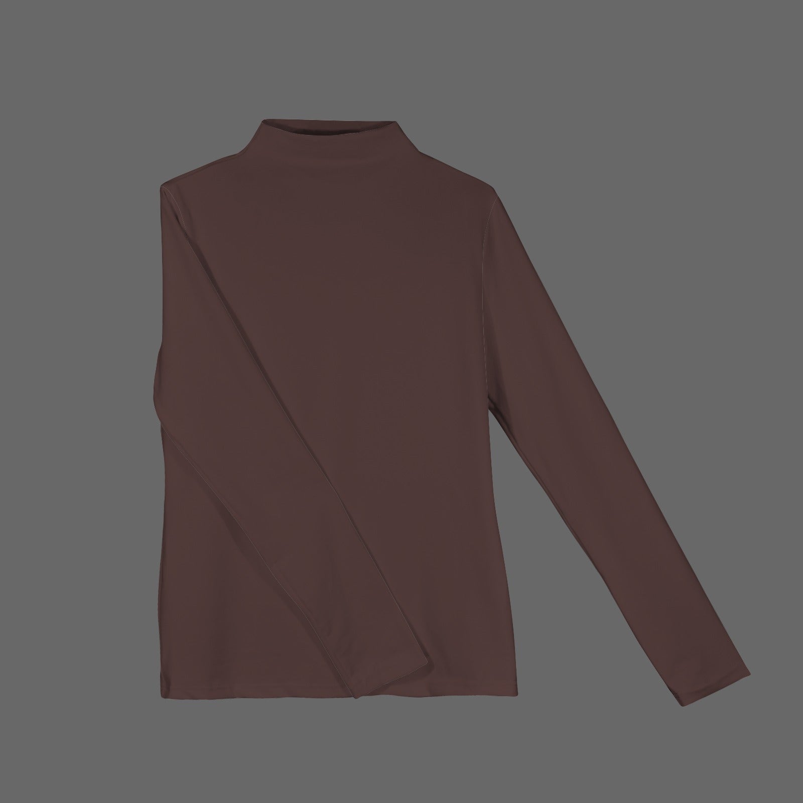 Turtleneck Slim Long Sleeve T-Shirt Espresso