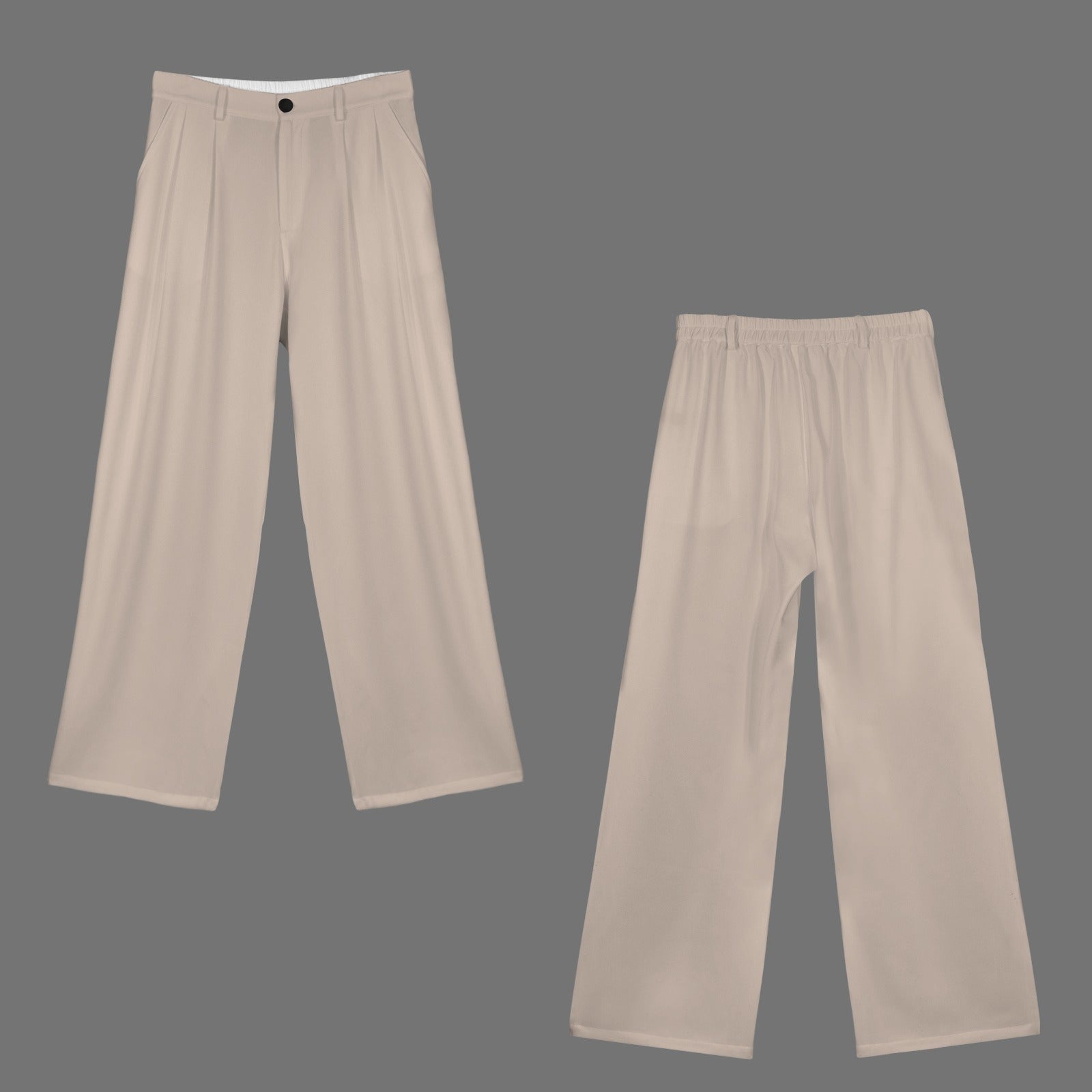 High Waist Long Straight Wide Leg Pants Beigy