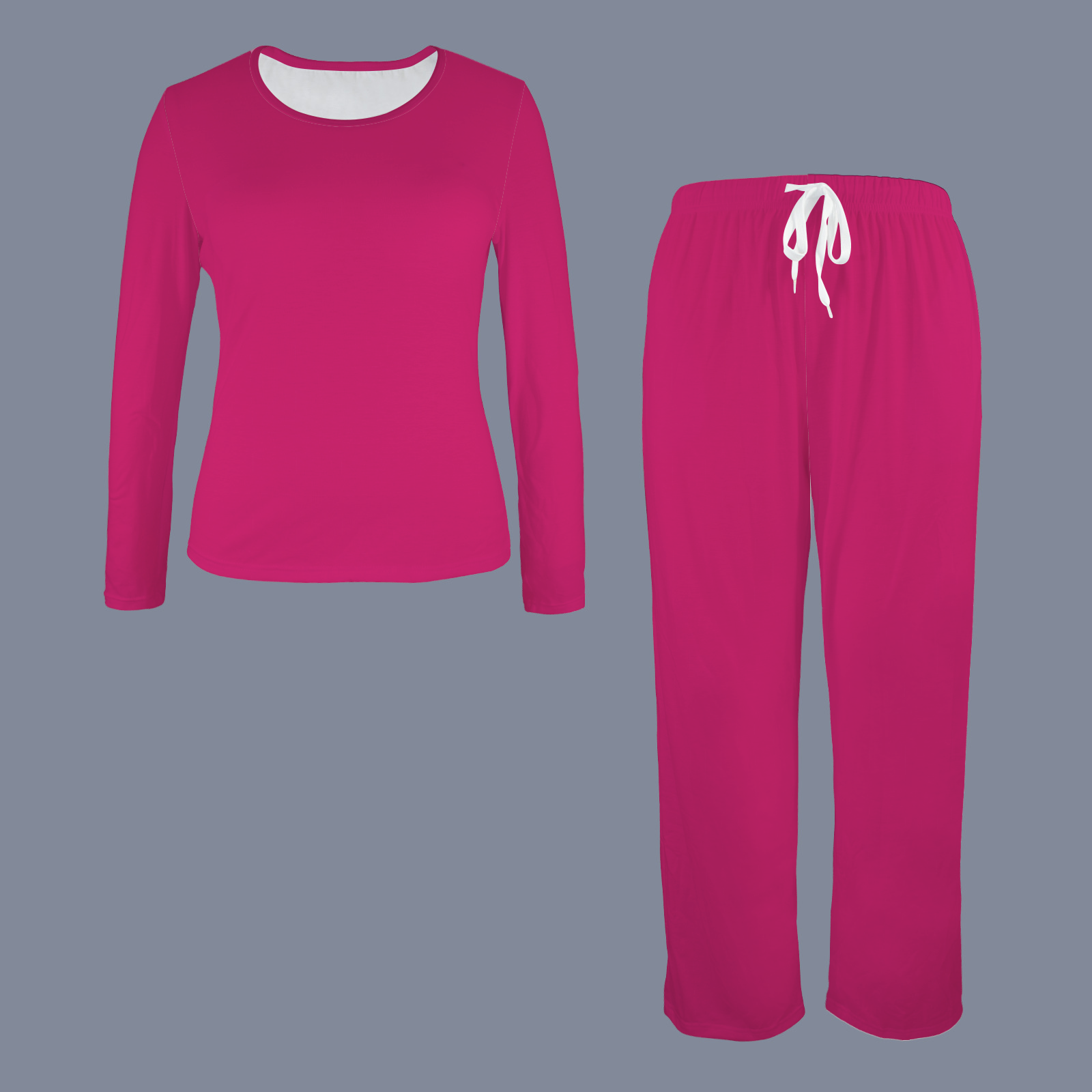 Magenta Rose Long Sleeve Top & Pant Lounge Set