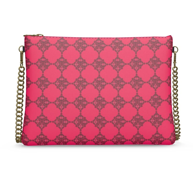 Red Logo Opulence Crossbody Purse with Chain