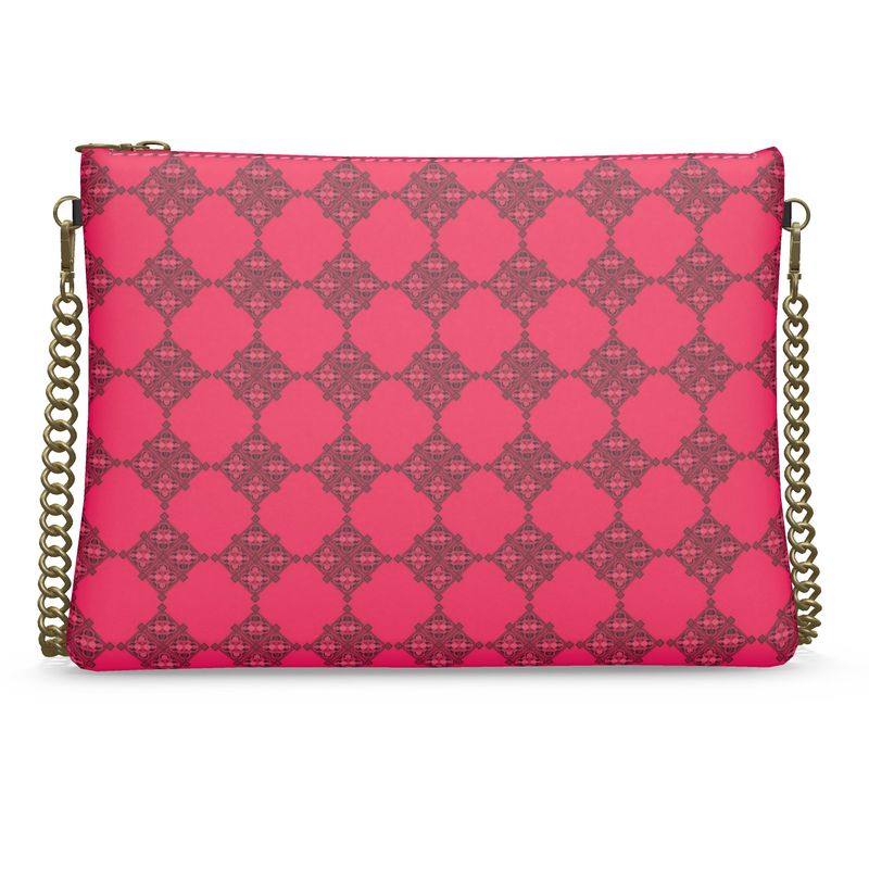 Red Logo Opulence Crossbody Purse with Chain