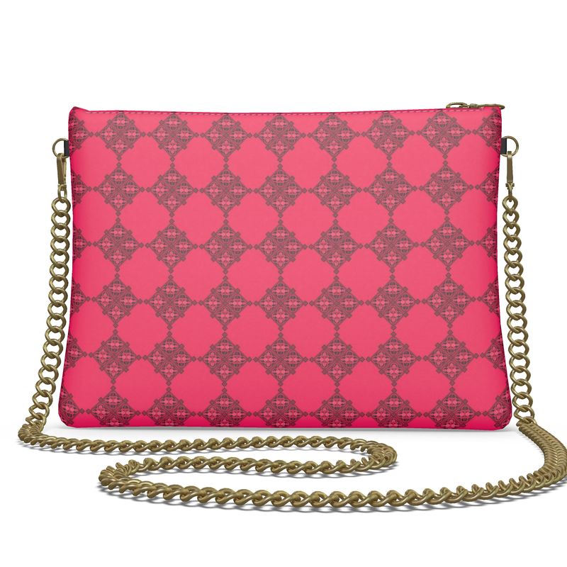 Red Logo Opulence Crossbody Purse with Chain