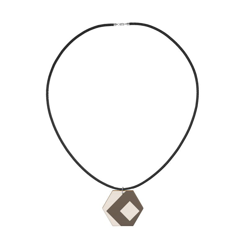 White & Sand Geo Necklace