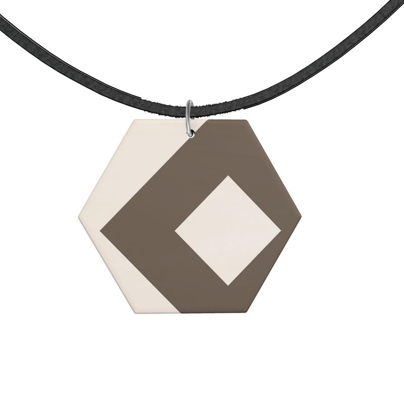 White & Sand Geo Necklace