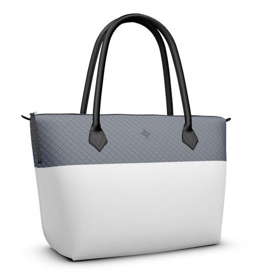 Midnight & White Designer e Leather Handbag