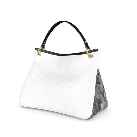 White Leather e Floral Bag