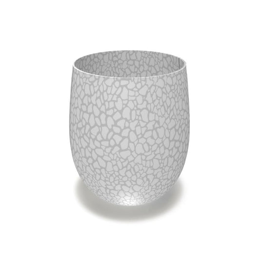 Water Glass White Pebble Print