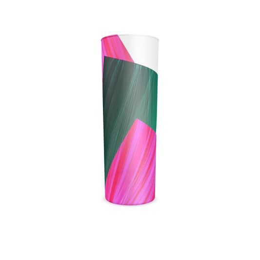 Tall Drinking Glass Magenta Leaf Abstract