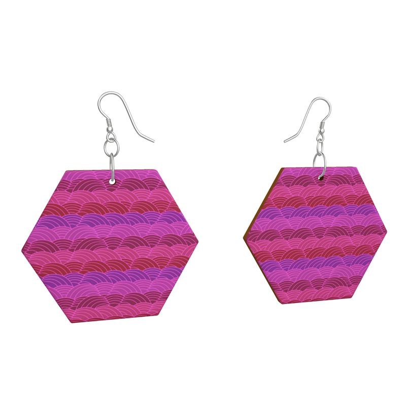 Fuchsia Geo Earrings