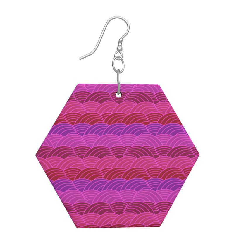 Fuchsia Geo Earrings