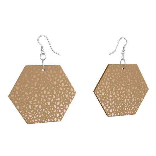 Earrings Geo Golden Coral