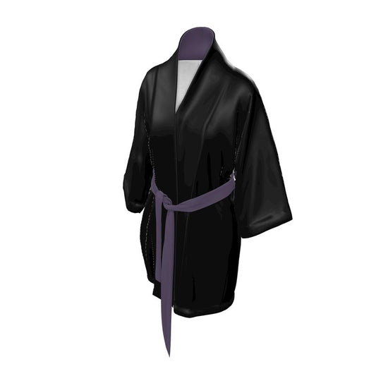 Silk Kimono Black Plum