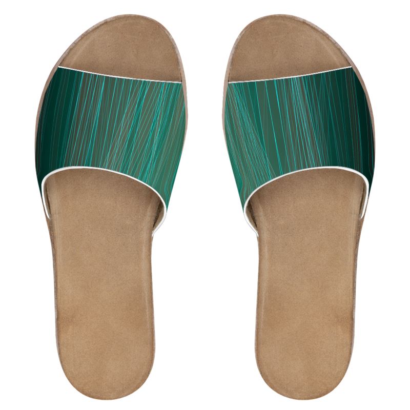 Leather Sandals Emerald Leaf