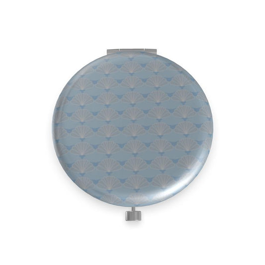 Compact Mirror Blue Shell Print